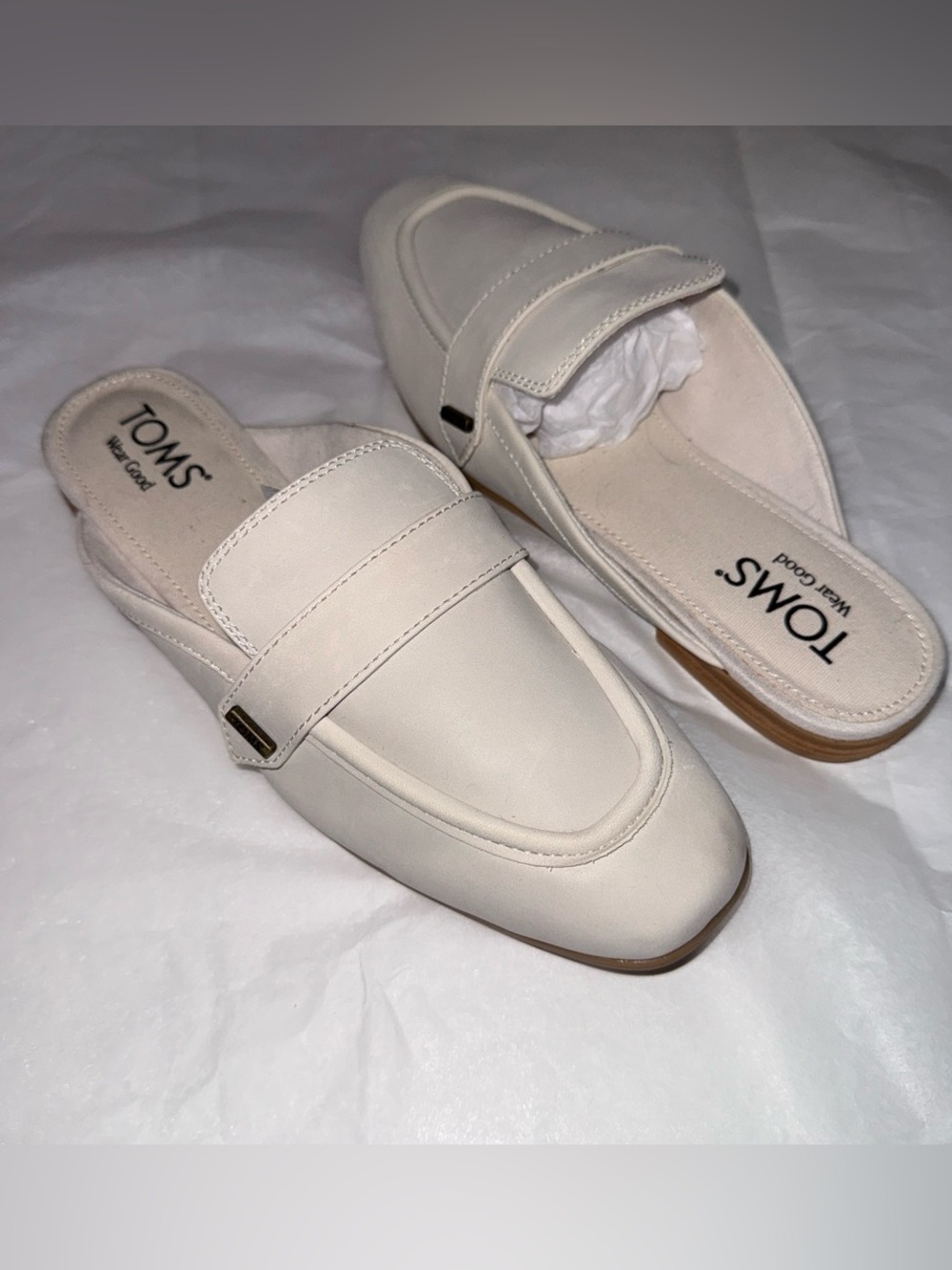 Toms Cream Pointed Slingback Mules